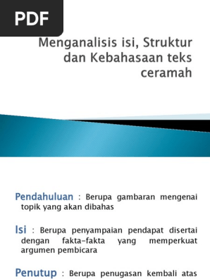 Teks Ceramah Dan Strukturnya Belajar