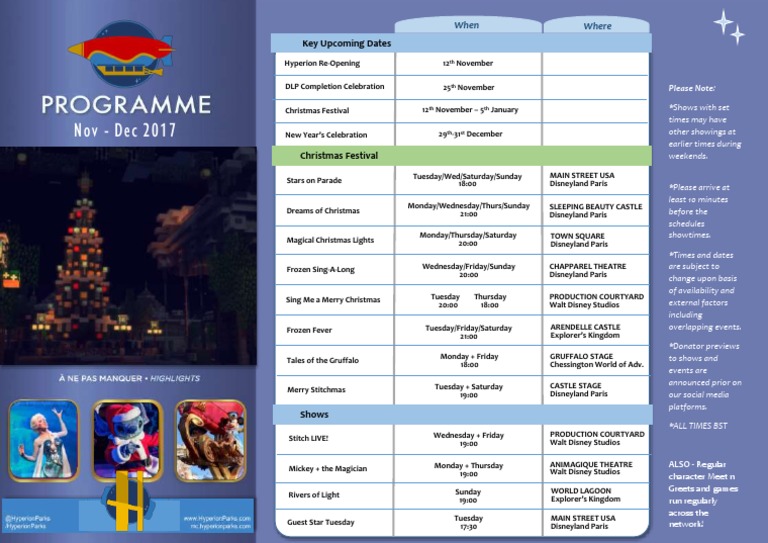 Programme Nov PDF | PDF | Disneyland | The Walt Disney Company