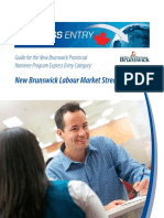 New Brunswick Labour Market Stream: Guide For The New Brunswick Provincial Nominee Program Express Entry Category