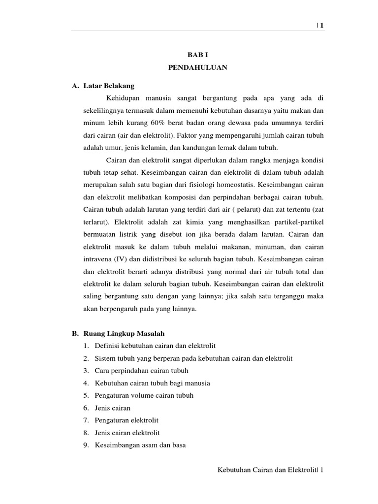 Makalah Kebutuhan Cairan Dan Elektrolit 1