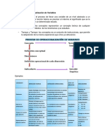 Proceso de Operacionalización de Variables