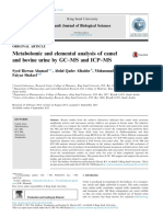 Metabolomic and Elemental Analysis of Camel and Bovine Urine by GC-MS and ICP-MS