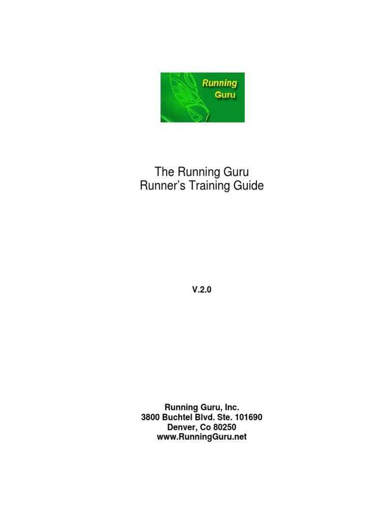 The Running Guru Runner's Training Guide | PDF | Electrolyte | Dehydration