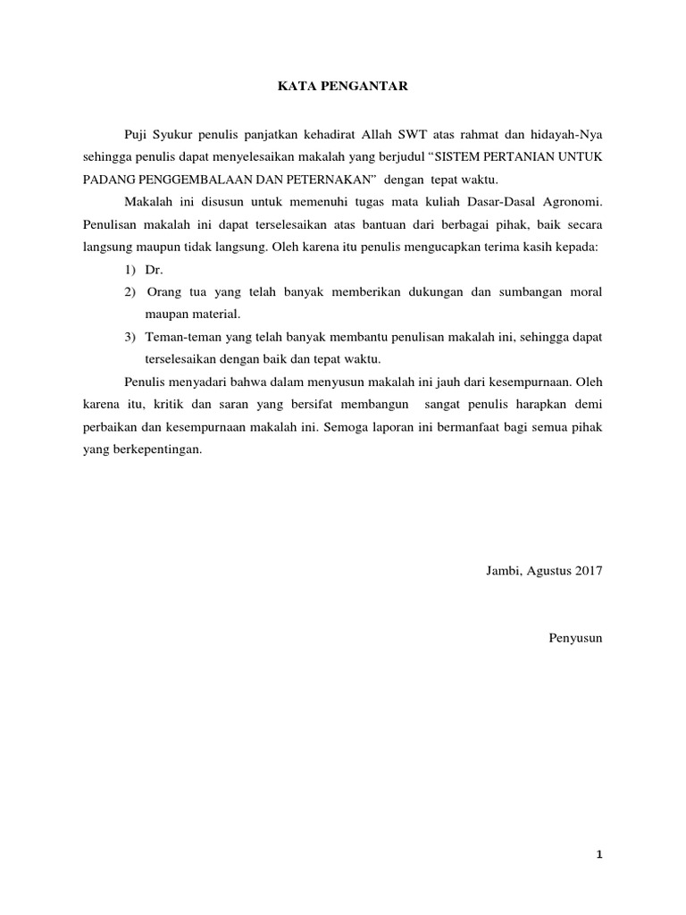 Kata Pengantar Sistem Pertanian Untuk Padang Kata Pengantar Sistem Pertanian Untuk Padang