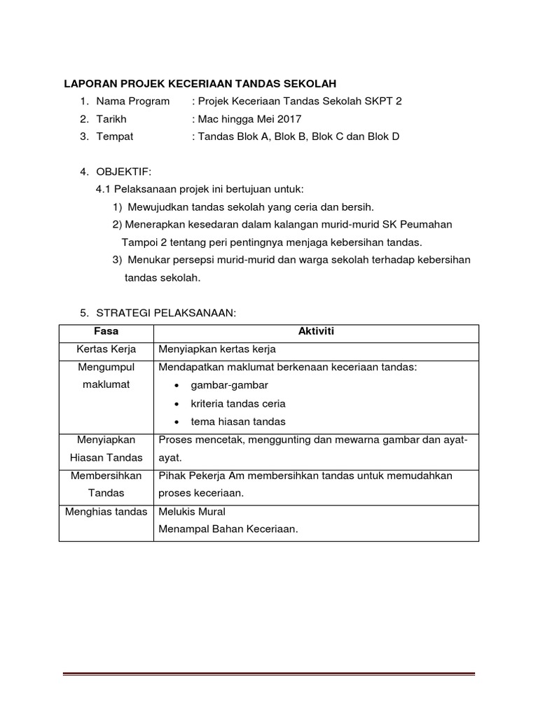 Laporan Keceriaan Tandas Pdf