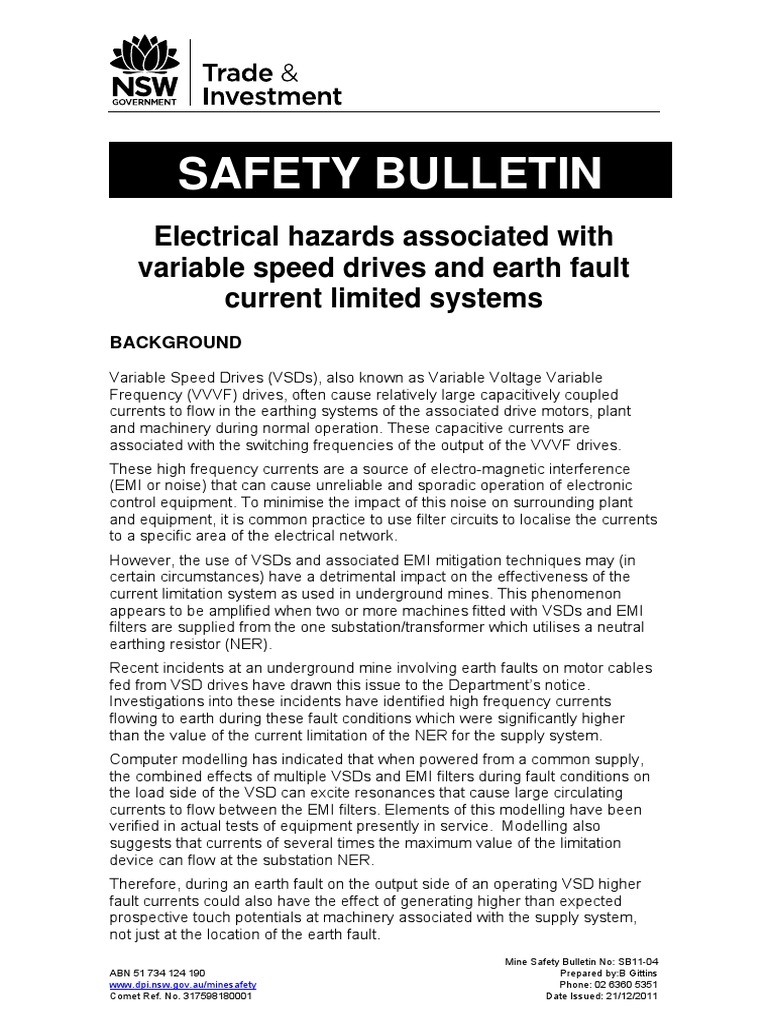 Electrical Hazards Associated With Vsds PDF Interference Electric Current