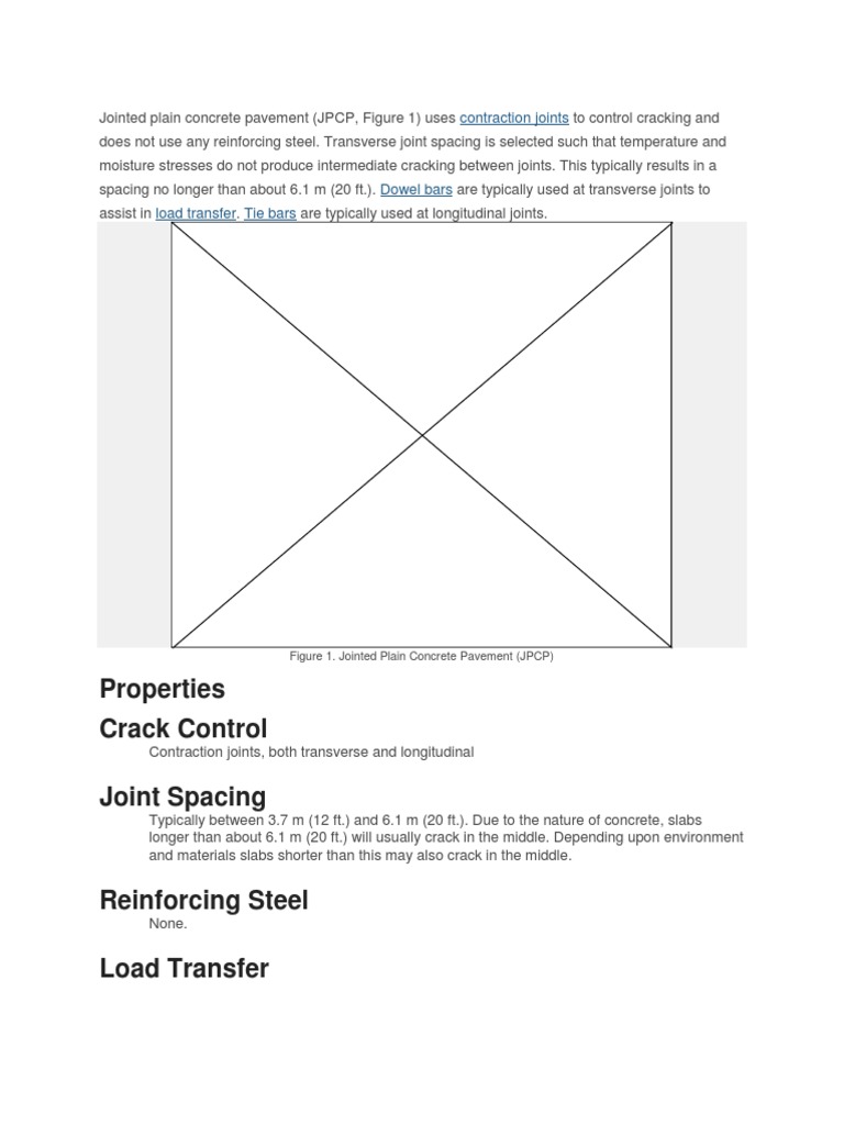 Properties Crack Control Joint Spacing Contraction Joints PDF Road