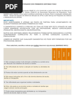 Questionario Dos Primeiros Sintomas Tdah