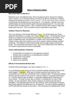 1 Rates of Reaction Notes