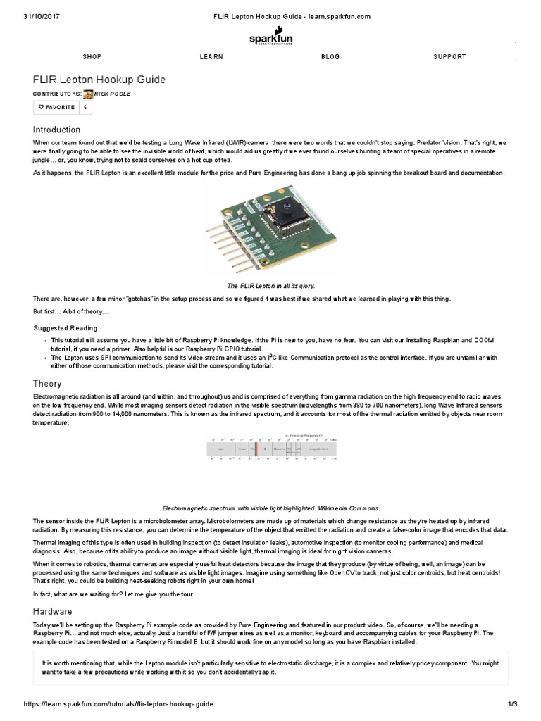 FLIR Lepton Guide for Pi Users | PDF | Thermography | Infrared