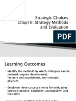 Strategic Choices Chap10: Strategy Methods and Evaluation