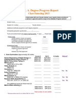 M. M. A. Degree Progress Report: Class Entering 2015