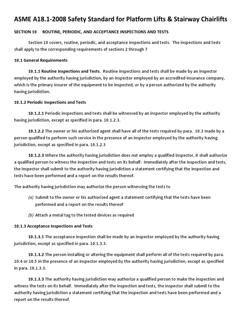 Asme A18.1 Section 2.1.8