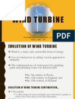 Wind Turbine: Muhammed Muzammilk.V Roll No: 40
