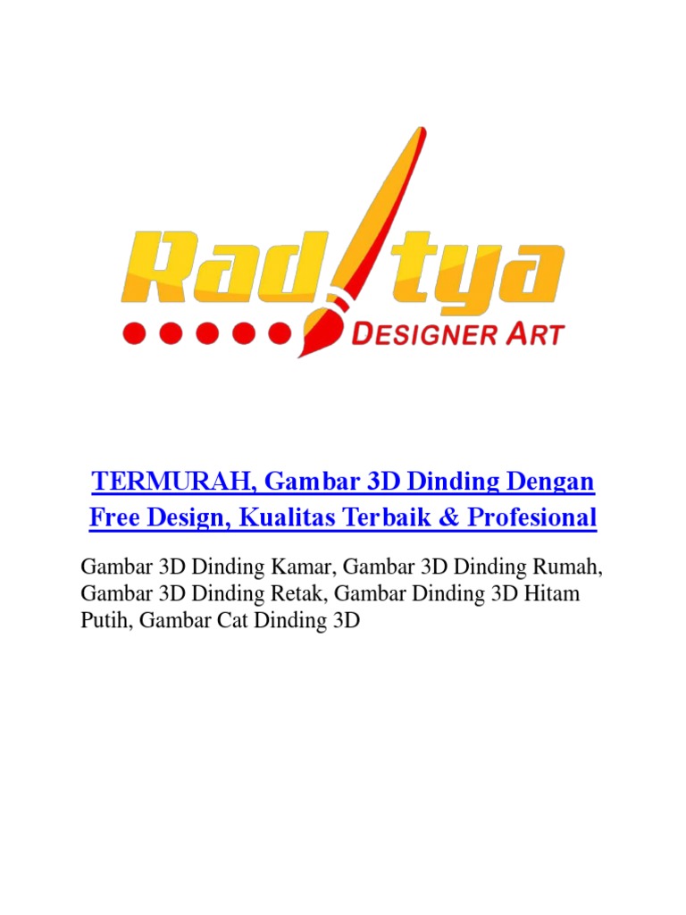 TERMURAH Gambar 3D Dinding Dengan Free Design Kualitas Terbaik