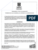 Resolución Por Medio de La Cual Se Desarrolla El Contenido Del Acuerdo 652 de 2016