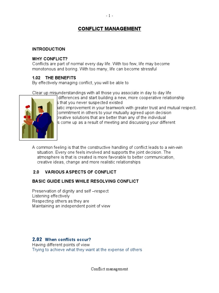 Conflict Management Resource Material | PDF | Feeling | Strategic ...
