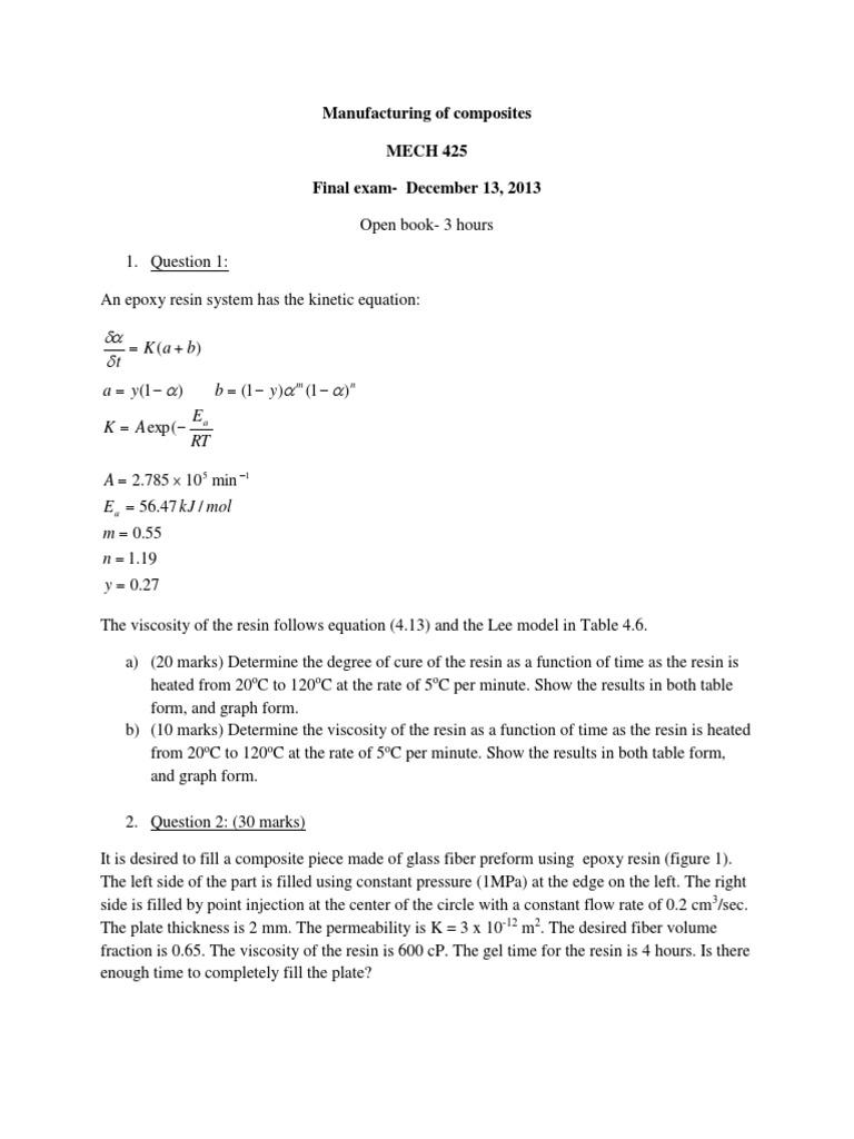 Final Exam, Manuf of Composites | PDF | Composite Material | Building ...