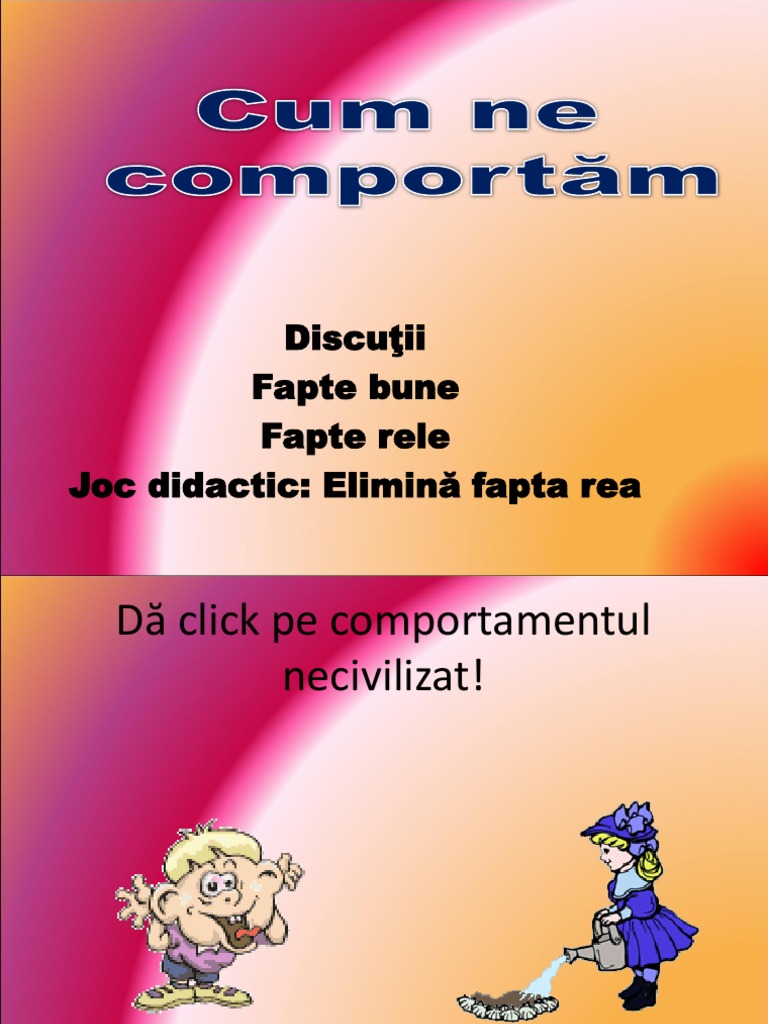 Fapte Bune Fapte Rele Gradinita