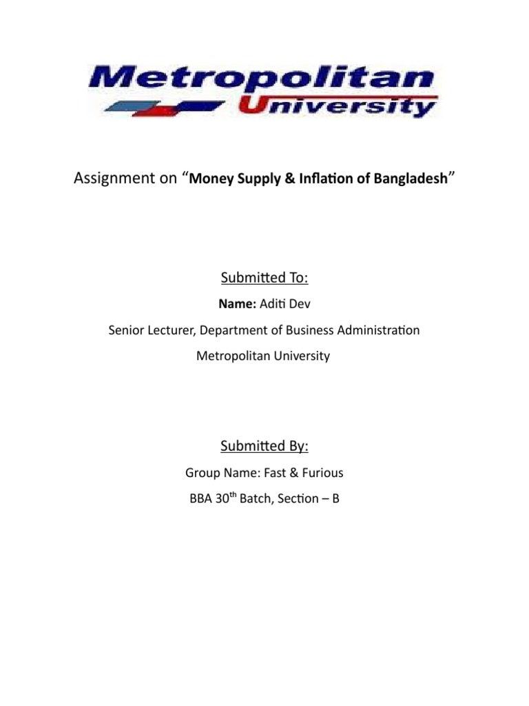 Money Supply and Inflation in Bangladesh | PDF | Money Supply | Money