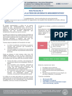 Nota Técnica No. 5. - ¿Cómo Se Formula La Tesis en Un Ensayo Argumentativo