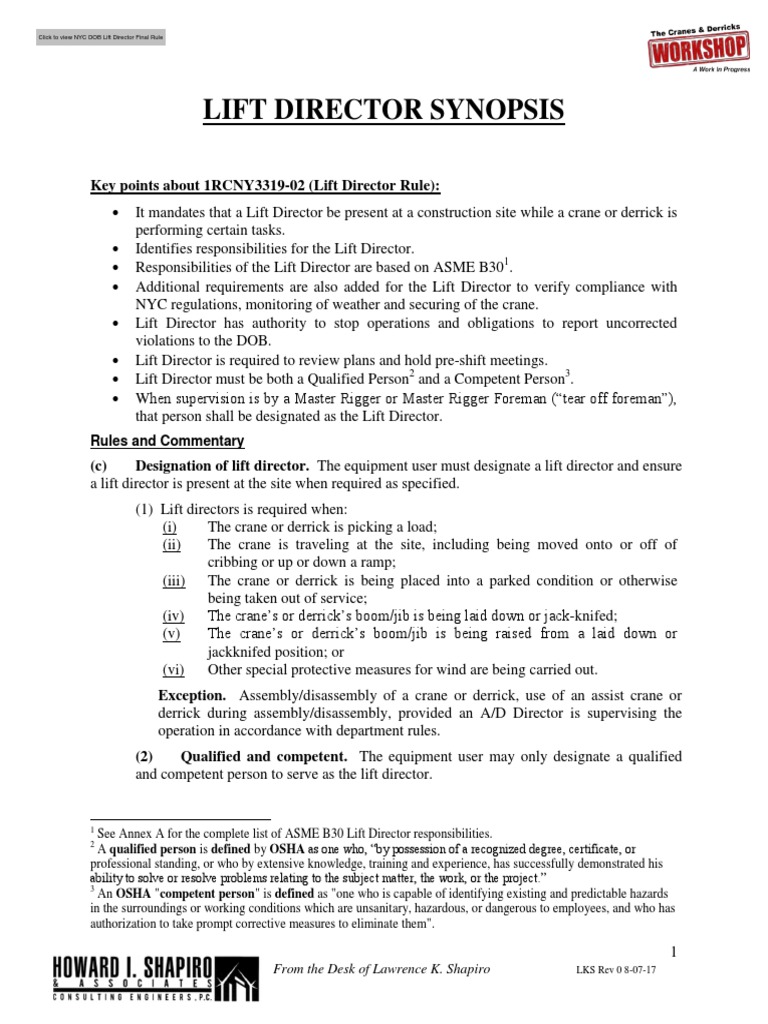 Lift Director Summary Crane (Machine) Elevator