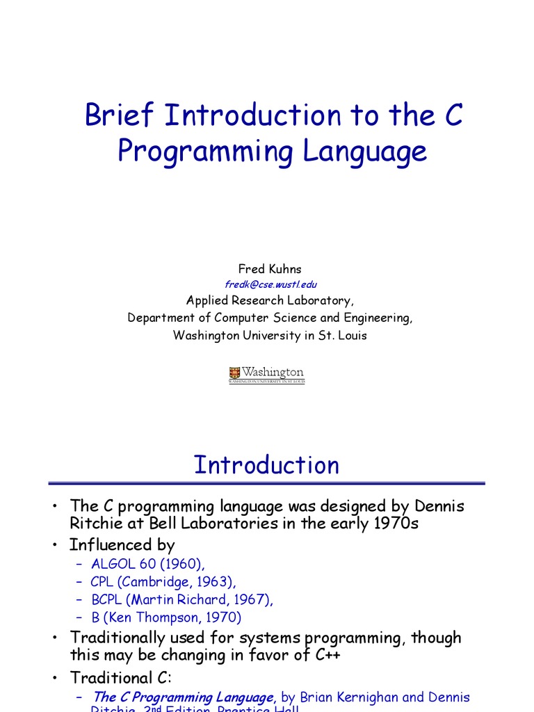 Introduction to C Programming Basics | PDF | C (Programming Language ...
