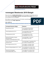 Verlengde Weekends 2019 Belgie - Exacte Datums Op Kalender