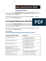 Verlengde Weekends Belgie - Exacte Datums Op Kalender