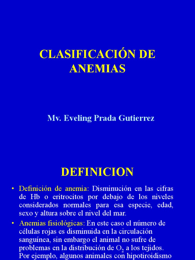 Clasificación y Causas de Anemias | PDF | Anemia | Glóbulo rojo