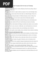 Elementary School Students' Perceptions of The New Science and Technology Curriculum by Gender Mehmet Nuri Gömleksiz