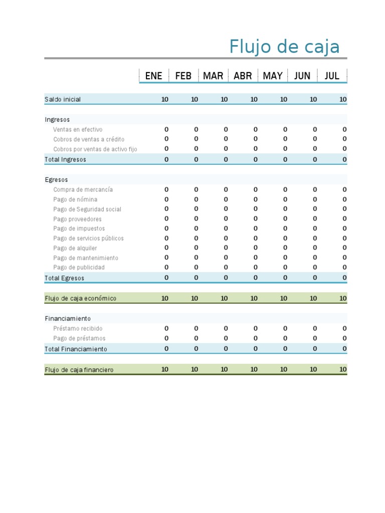 Plantilla de flujo de caja en Excel | PDF | Dinero | Business