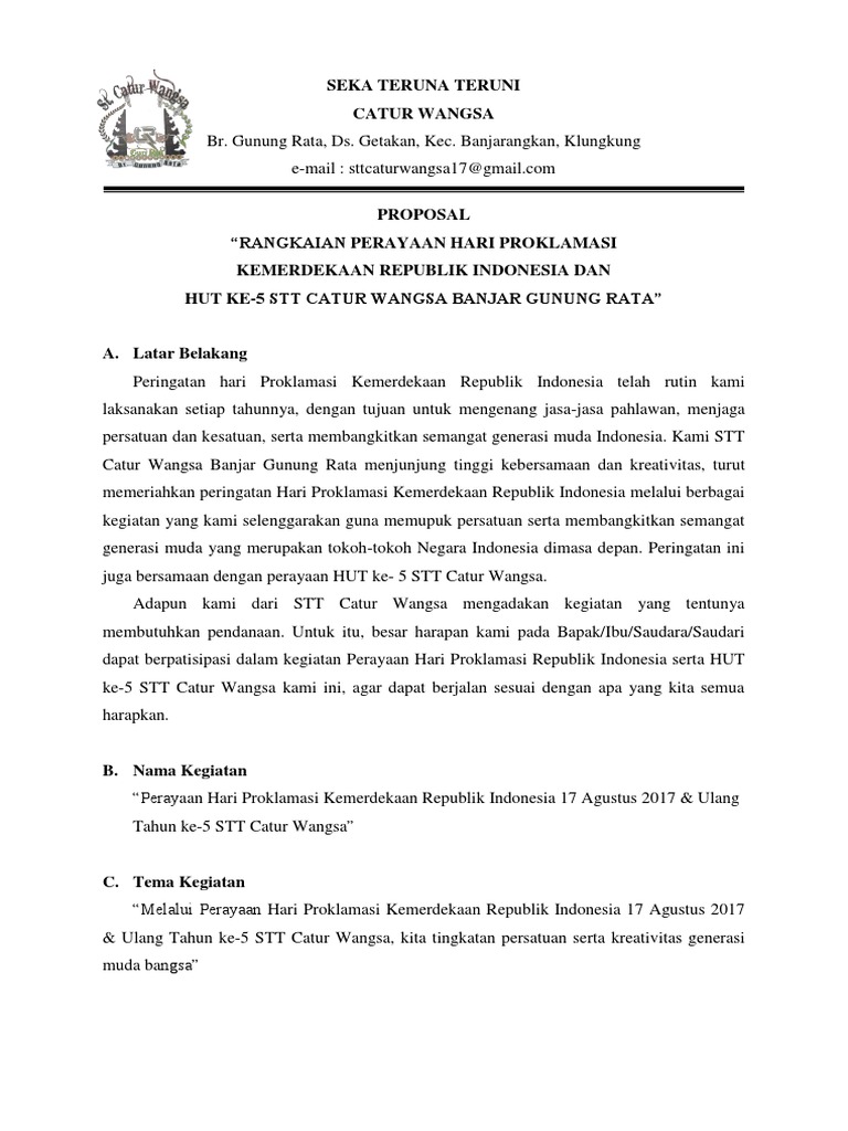 Contoh Proposal Kegiatan