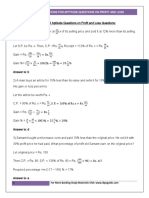 Solutions For 50 Aptitude Questions On Profit and Loss Questions