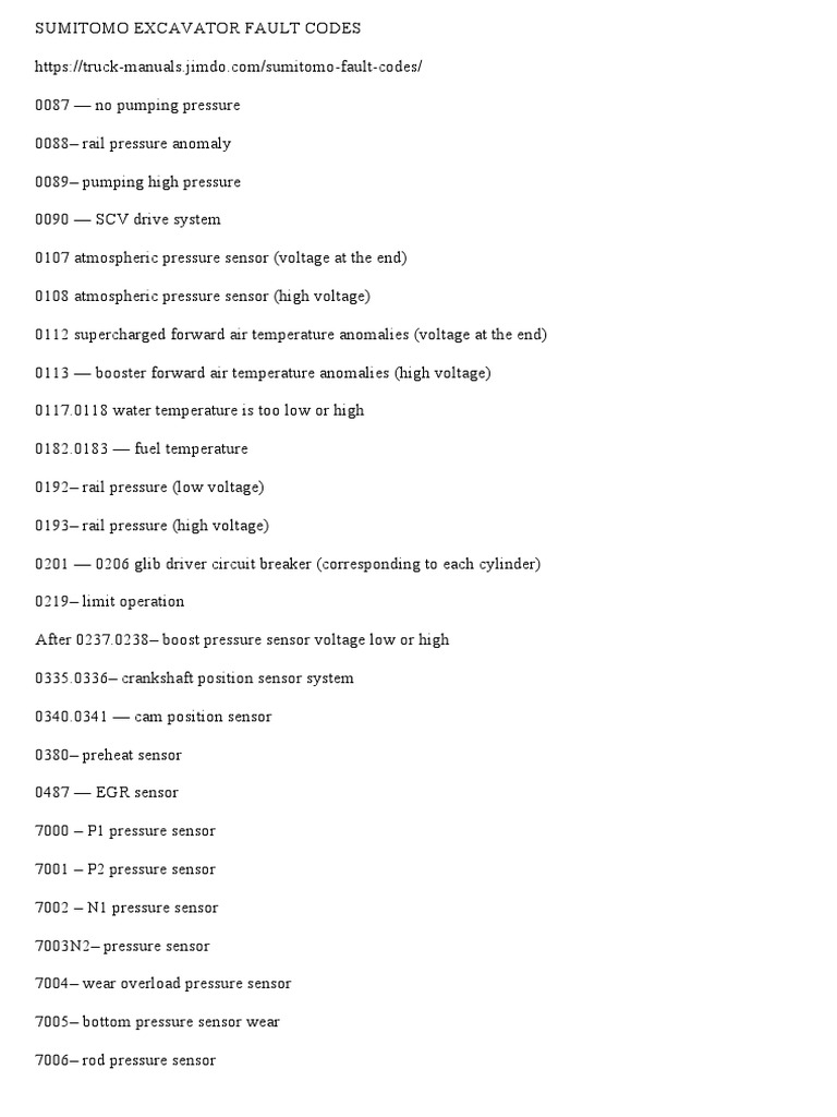 2017 VOLVO EXCAVATOR FAULT CODES LIST PDF visual data 5