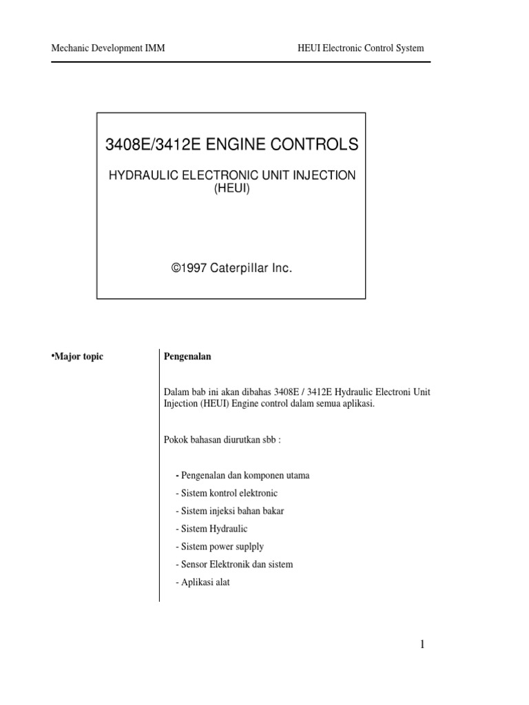 Sistem Kontrol Elektronik HEUI Mesin | PDF