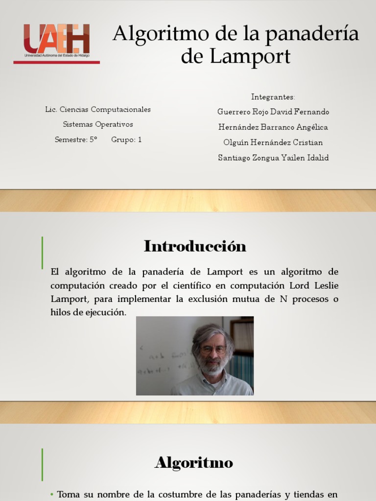 Algoritmo de La Panadería de Lamport PDF Ingeniería de software