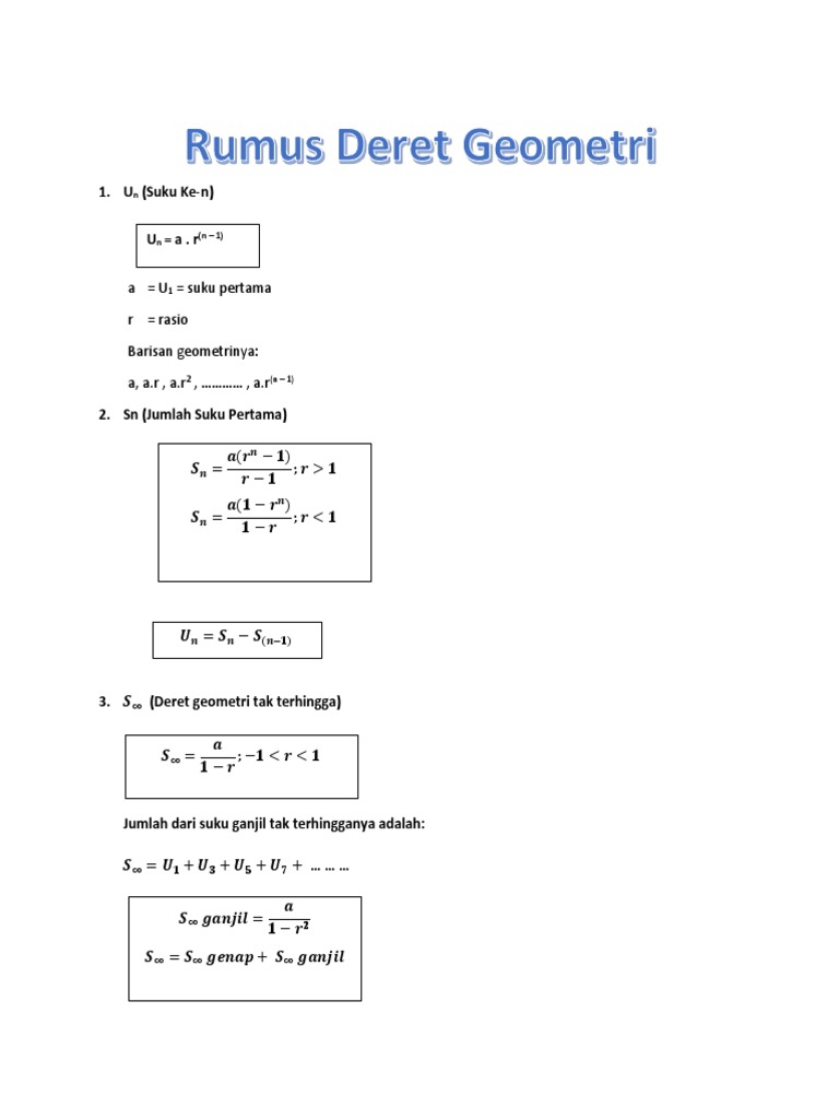 Rumus Deret Geometri