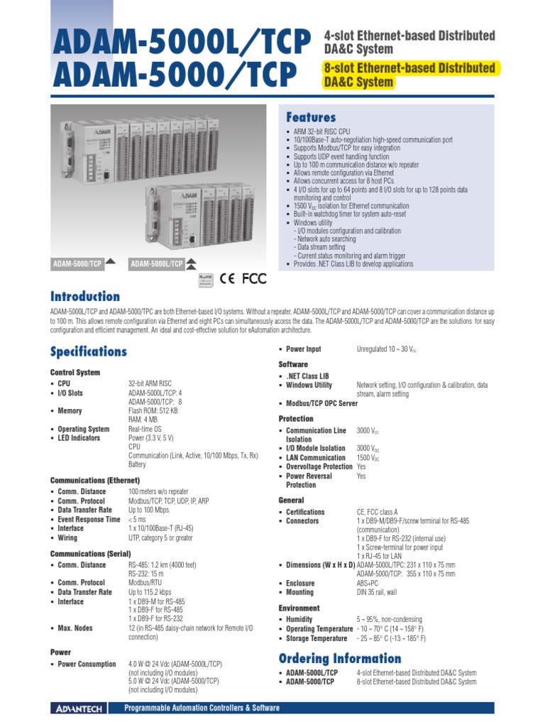 Adam 5000 Tcp | Transmission Control Protocol | Communications Protocols