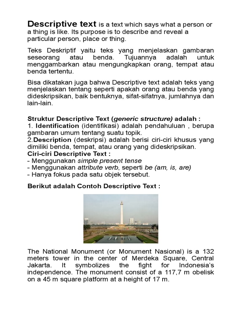 Descriptive text monas pdf