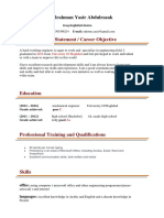 Personal Profile Statement / Career Objective: Abdulrahman Yasir Abdulrazak