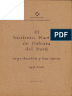 El Instituto Nacional de Cultura Del Perú - Organización y Funciones 1971-2001