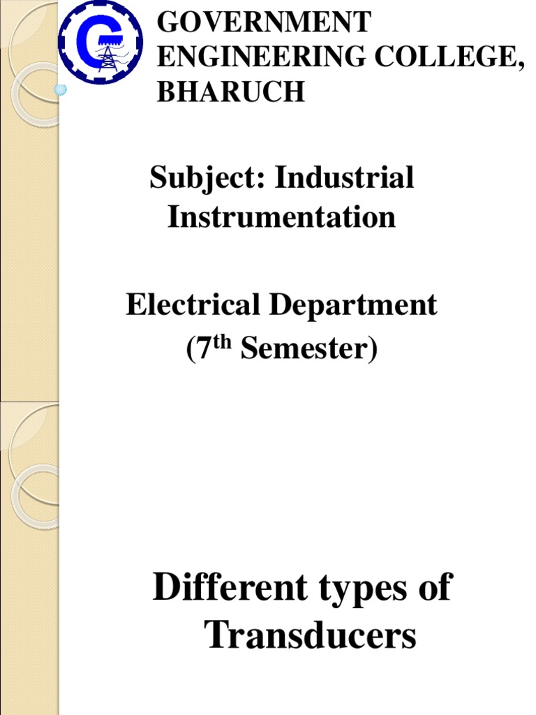 Types and Classification of Transducers | PDF | Pressure Measurement ...