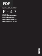 MIDI Reference MIDI-Referenz Reference MIDI Referencia MIDI: Piano Numérique Digital Piano