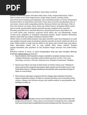 Manfaat Dan Kerugian Mikroba Dan Bakteri Alami Dalam Air Bersih