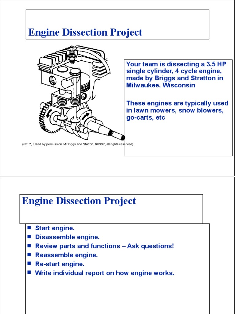 Engine Dissection Project | PDF | Internal Combustion Engine | Piston