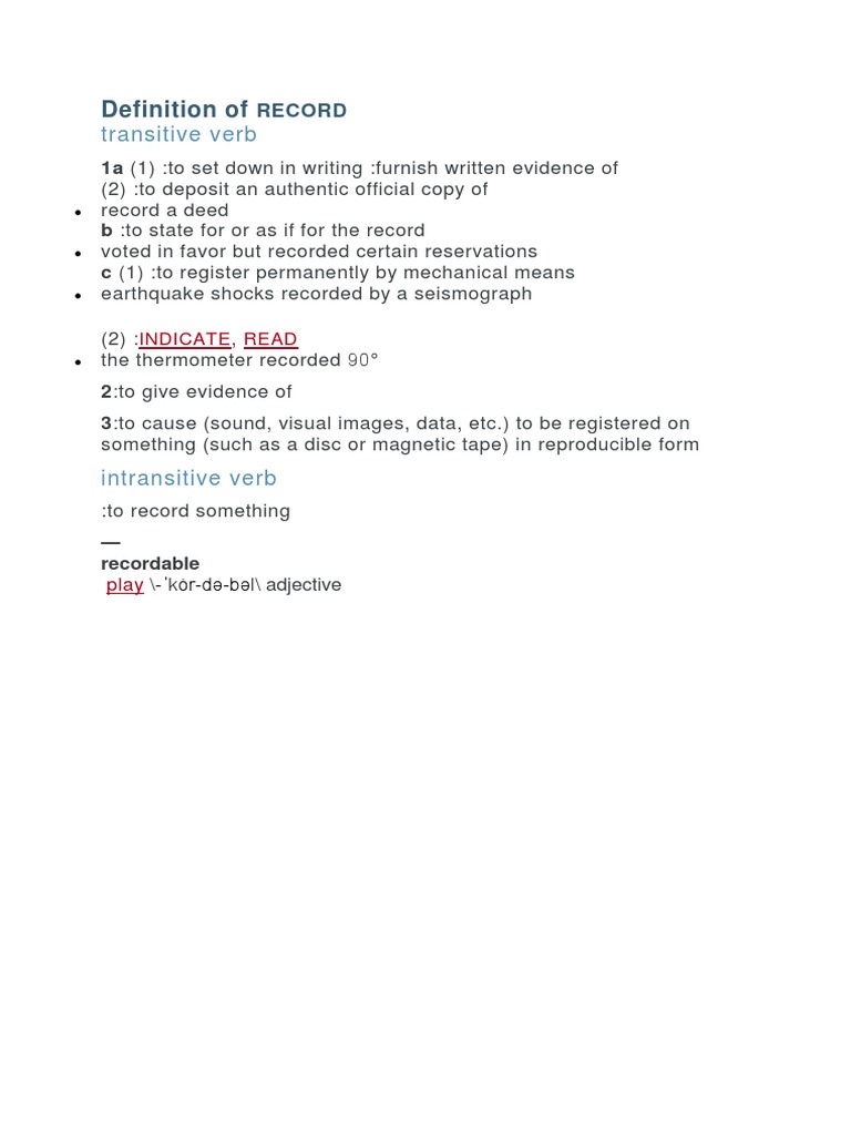 Definition of RECORD PDF