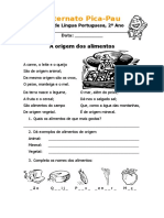 Texto (A Origem Dos Alimentos)