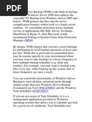 Windows Server Backup Command Line Interface Backup