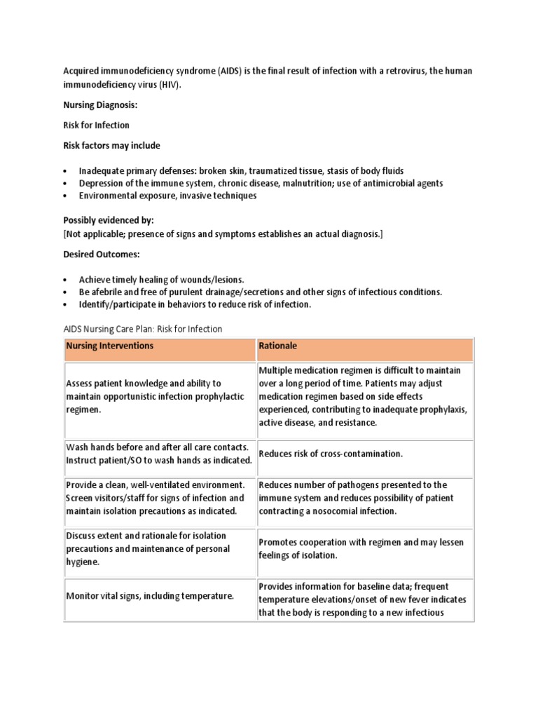 Nursing Care of Patients With HIVAIDS Hiv/Aids Infection